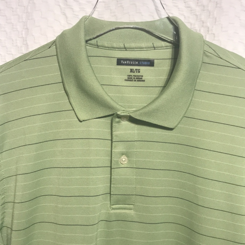 VAN HEUSEN STUDIO, Polo Light Green Stripe - Picture 3 of 4